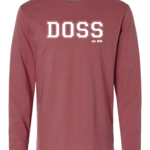 Vintage Varsity Long Sleeve Cotton Tee (Rouge) (Youth & Adult)